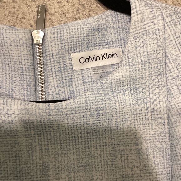 Calvin Klein Blue Floral Scuba Sheath Dress - Picture 6 of 10